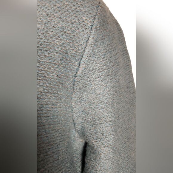 Ann Taylor Cardigan Sweater Merino Wool Modal Blue Gray Turquoise Chanel L - Picture 7 of 12